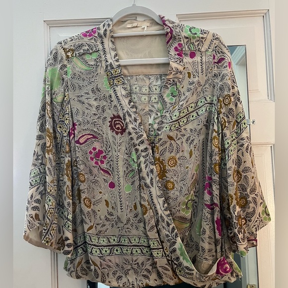 Silk Wrap Blouse by Floreat for Anthropologie - Picture 3 of 7